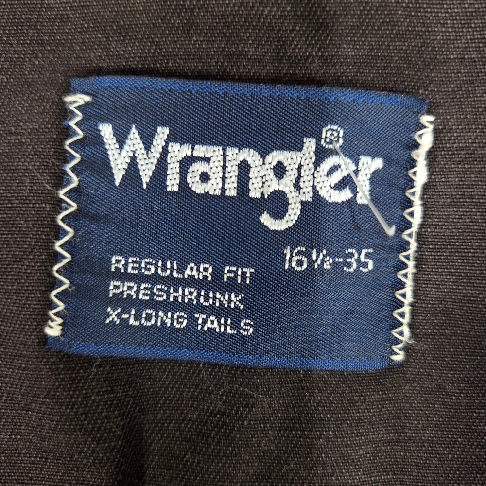 VTG Wrangler Shirt Men X Long Tails Western Snap Long Sleeve Brown Regular Fit - Picture 5 of 10